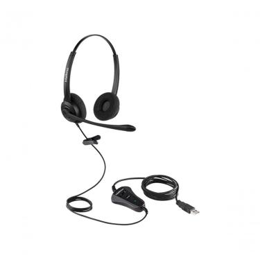 Imagem de Headset Biauricular USB CHS 60B USB 4010060 para Chamadas Voip com Microfone com Cancelador de Ruídos Intelbras