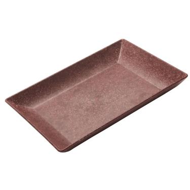 Imagem de Petisqueira Retangular Evo Imbuia para Petiscos em Madeira e Plástico Reciclável com Material Sustentável Marrom