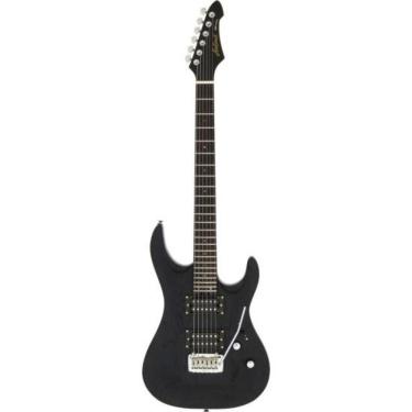 Imagem de Guitarra Elétrica Aria Pro II MAC-DLX 24 Trastes Corpo Ash Thermo Treated Preto Aria Gu...