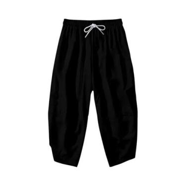 Imagem de Quimono Masculino Preto Leve Tradicional Japonês Haori Yukata Jaqueta 