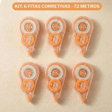 Imagem de Conjunto 6 Corretivos Em Fita 12 Metros Yins Artesanato Scrapbook DIY 