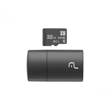 Imagem de Cartão Micro SD com Leitor USB MC163 32GB Classe 4 com Gravação Até 20MB-S e Leitura Até 480MB-S Preto Multi