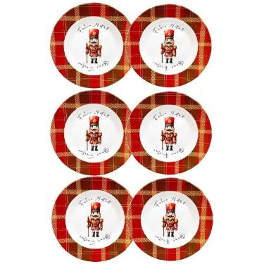 Imagem de Conjunto 6 Pratos Quebra Nozes Em Melamina Para Jantar 25cm