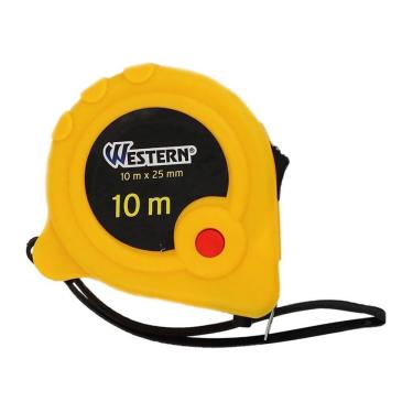 Imagem de Trena Western 10M X 25MM com Medida 10M X 25MM, 2 Travas, Fita Larga com Ímã Amarelo We...