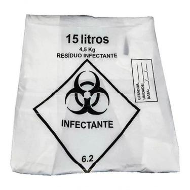 Imagem de Saco de Lixo Hospitalar Infectante 15L C-100 para Descarte de Resíduos em Clínicas e Ho...