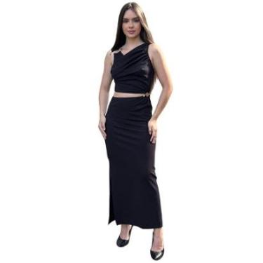Imagem de Vestido Feminino Midi Decote Drapeado Colcci-Feminino