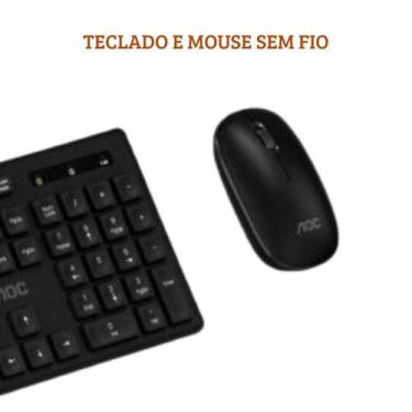 Imagem de Kit Teclado e Mouse Sem Fio Praticidade Portátil Informática Sem Cabos