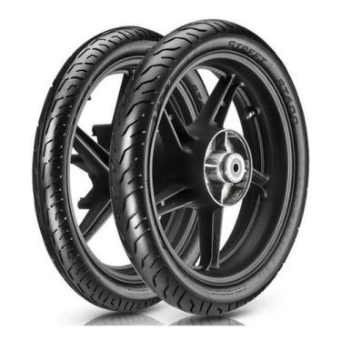 Imagem de Par Pneu Vipal St 600 80/100-18 Dianteiro 100/90-18 Traseiro Para Moto