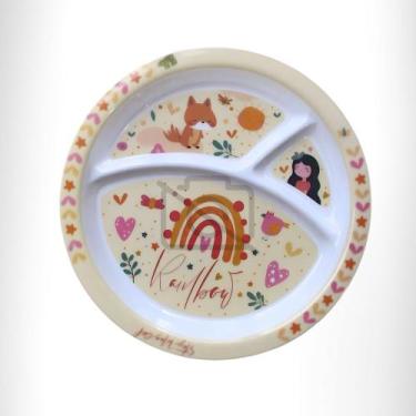 Imagem de Prato Fundo Infantil Divisórias Personagens Melamine Tuut Cor:ABELHA, 