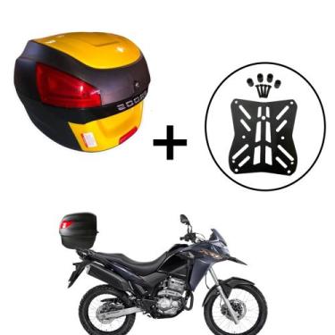 Imagem de Baú para moto Awa Proos 29 Litros + Suporte Superior Xre 300, Amarelo