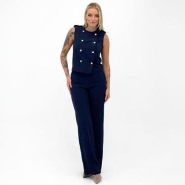 Imagem de Conjunto Analiss Shine Alfaiataria Blusa Regata e Calça Wide Leg Feminina-Feminino