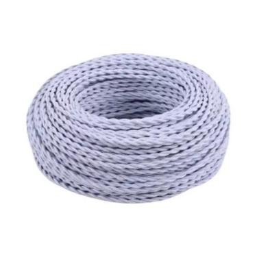 Imagem de Cabo De Tecido Trançado Vintage 2 Fios 0.75mm Fio Elétrico De Cobre 5m