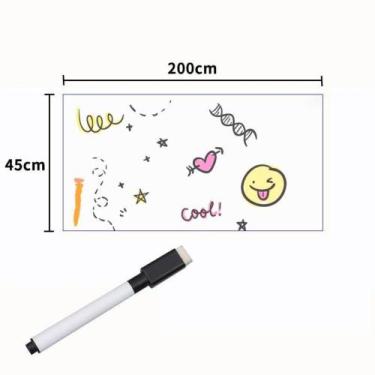 Imagem de Parede Adesivo PVC com Quadro Branco e Marcador - 2m - TOP RIO