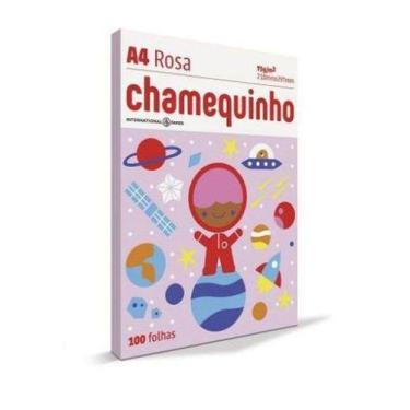 Imagem de Papel Sulfite Chamequinho cor Rosa A4 75grs com 100 folhas - Chamex