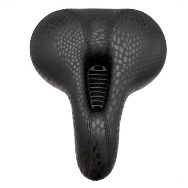 Imagem de Selim Bike Confortável Vazado Preto com Carrinho Duas Molas 250x210mm 