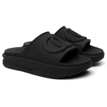 Imagem de Papete Feminino Slide Nuvem Confortável Leve Macia Preta-Feminino