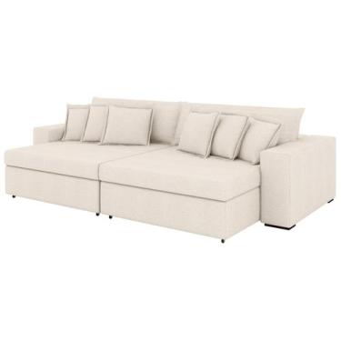 Imagem de Sofá 4 Lugares Retrátil Reclinável Bouclé Mediterrâneo Parma Flexforma