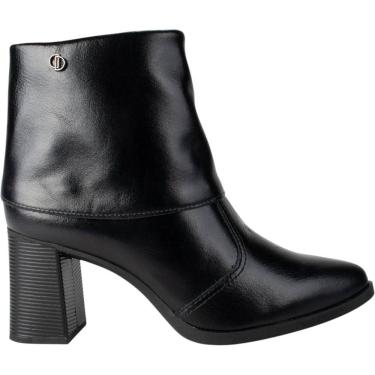 Imagem de Bota Feminina Casual Dia a Dia Passeio Trabalho em Couro Cano Baixo Salto Bloco Médio U...