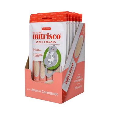 Imagem de Petisco para Gatos Snack Cremoso Nutrisco Sabor Atum e Caranguejo Display - 48 sachês