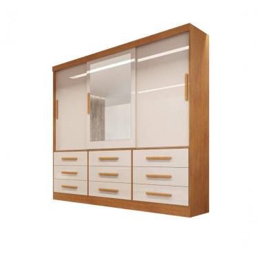 Imagem de Guarda-roupa Casal 3 Portas Espelho 9 Gavetas Urim Bianchi