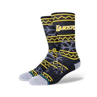 Imagem de Meia NBA Lakers Frosted 2 Preta A545D21LAK-BLK - Stance, Único