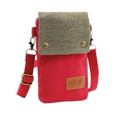 Imagem de Bolsa Transversal Feminina De Lona De Cor Sólida Com 3 Camadas Para Ce