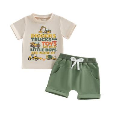 Imagem de Conjunto de roupas MA & BABY Toddler Baby Boy Summer Truck Print