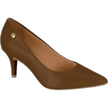 Imagem de Sapato Scarpin Vizzano Bico Fino Salto Baixo Feminino, Capuccino, 38