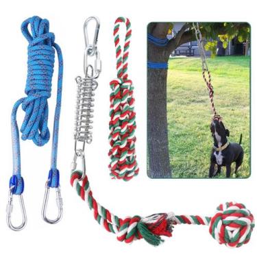 Imagem de Brinquedo suspenso Bungee Solo para cães ao ar livre HOPET Tether Tug 