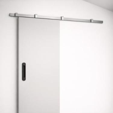 Imagem de Kit p/Porta de Correr 4 Roldanas - Trilho 2,40 M - Porta até 122cm - Alumínio Natural