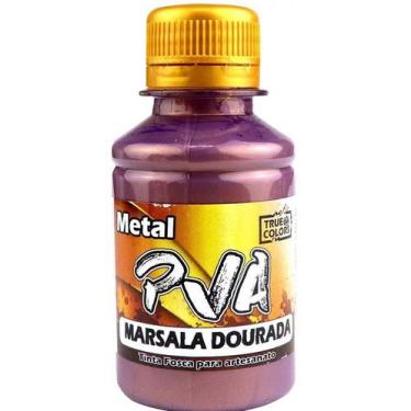 Imagem de Tinta pva metal true colors 7982 marsala dourado 100 ml - efeito metál