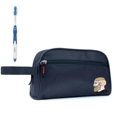Imagem de Nécessaire Executiva Nylon Impermeável Azul Estampada - Mormino