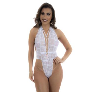 Imagem de Body Nefertite Rendado Detalhe Cordão Pérolas - Lingerie Pimenta Sexy,