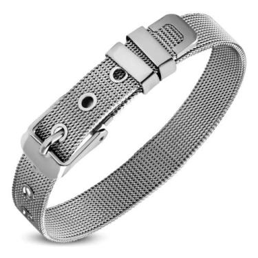 Imagem de Bracelete Pulseira Estilo Fivela Malha em Aço Inox - Magazine world jó