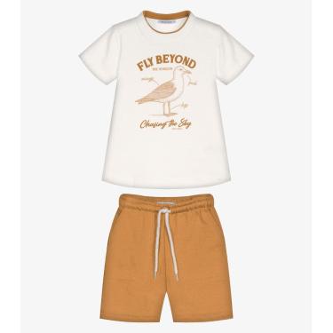 Imagem de Conjunto Infantil Camiseta Com Bermuda Trick Nick Bege