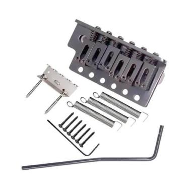 Imagem de Ponte Para Guitarra Elétrica Destrópula Preta Dourada 6 Cordas Sistema