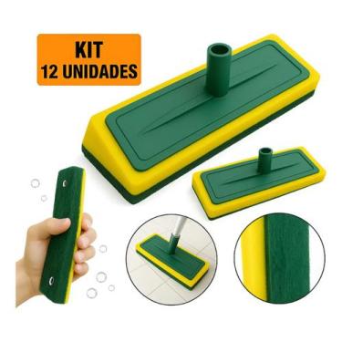 Imagem de Kit 12 Rodo Esfregão Abrasivo Limpa Azulejo Piso Passa Cera - rodo sem