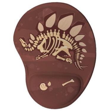 Imagem de Mouse Pad Ergonômico Dinossauro Estegossauro Fóssil - Geek Vip , Marro