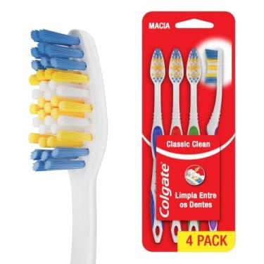 Imagem de Colgate Escova de Dente Macia Classic Clean, 4 Unidades