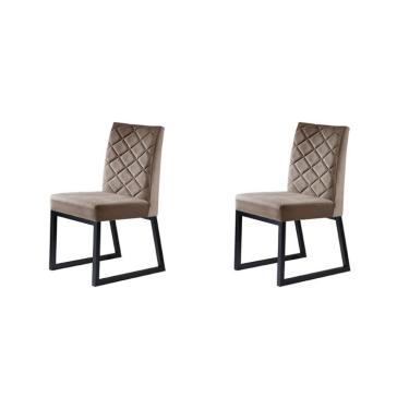 Imagem de Conjunto com 2 Cadeiras Paris I Cinza 98 cm