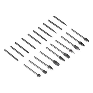 Imagem de Conjunto de rebarbas rotativas de carboneto de tungstênio, conjuntos de limas rotativas de haste de 3 mm de diâmetro 20 unidades com corte duplo para gravura