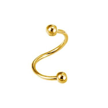 Imagem de Piercing Twister Dourado PVD Aço Cirúrgico