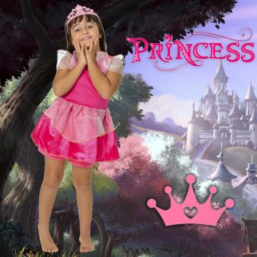 Imagem de Roupa Rosa de Princesa Feminina 3 4 5 Anos de Idade ROsa