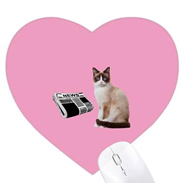 Imagem de Mousepad de borracha Cat Read Body Twisting Art Deco Fashion Heart Mouse pad Game Office