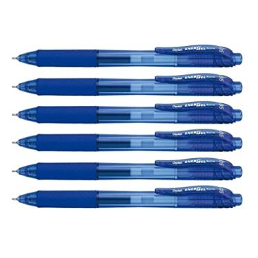 Imagem de Kit Pentel Caneta Retrátil Energel BLN105 Azul x 6 unidades
