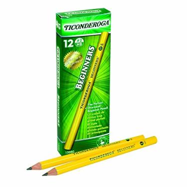 Imagem de Lápis Dixon Ticonderoga para iniciantes, tamanho primário #2, sem borracha, caixa com 12, amarelo (13080) (2 unidades)