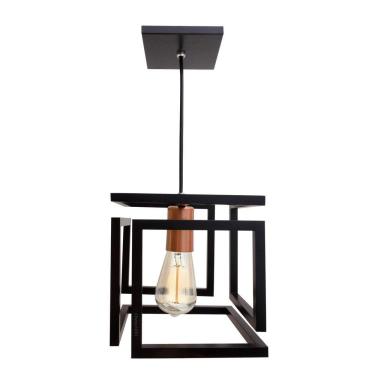 Imagem de Pendente Infinity Preto Cobre +Lâmpada Filamento Led 110V