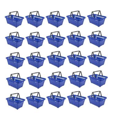 Imagem de Cesto de Compras D100 Dellaplast 16l 45x29x19 Azul Kit 25