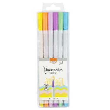 Imagem de Canetinha Hidrográfica Fine Marker 1.0mm Pastel Blister com 6 Unidades, BRW