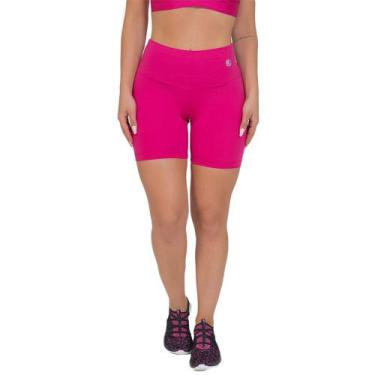 Imagem de Shorts Feminino Fitness Cós Alto Rosa - Manalinda